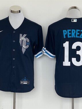Salvador Perez #13 KC Royals City Connect Stitched Baseball Jersey